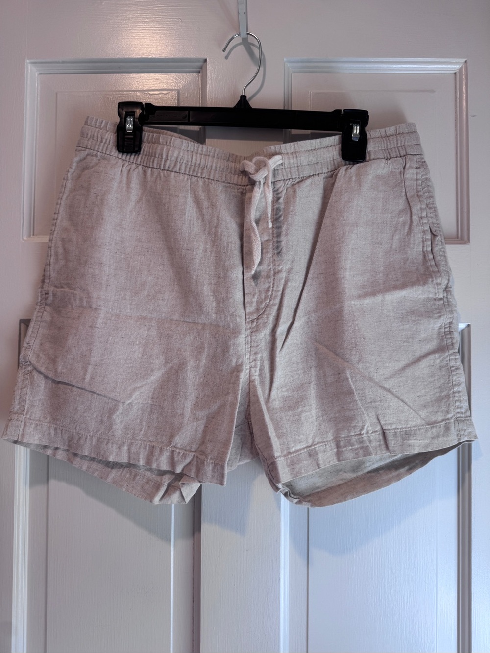 H&M Linen Blend Pull-On Shorts Beige Oatmeal Size Medium